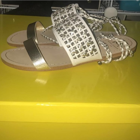 Marc Fisher Gold Tie Sandals - Picture 2 of 4